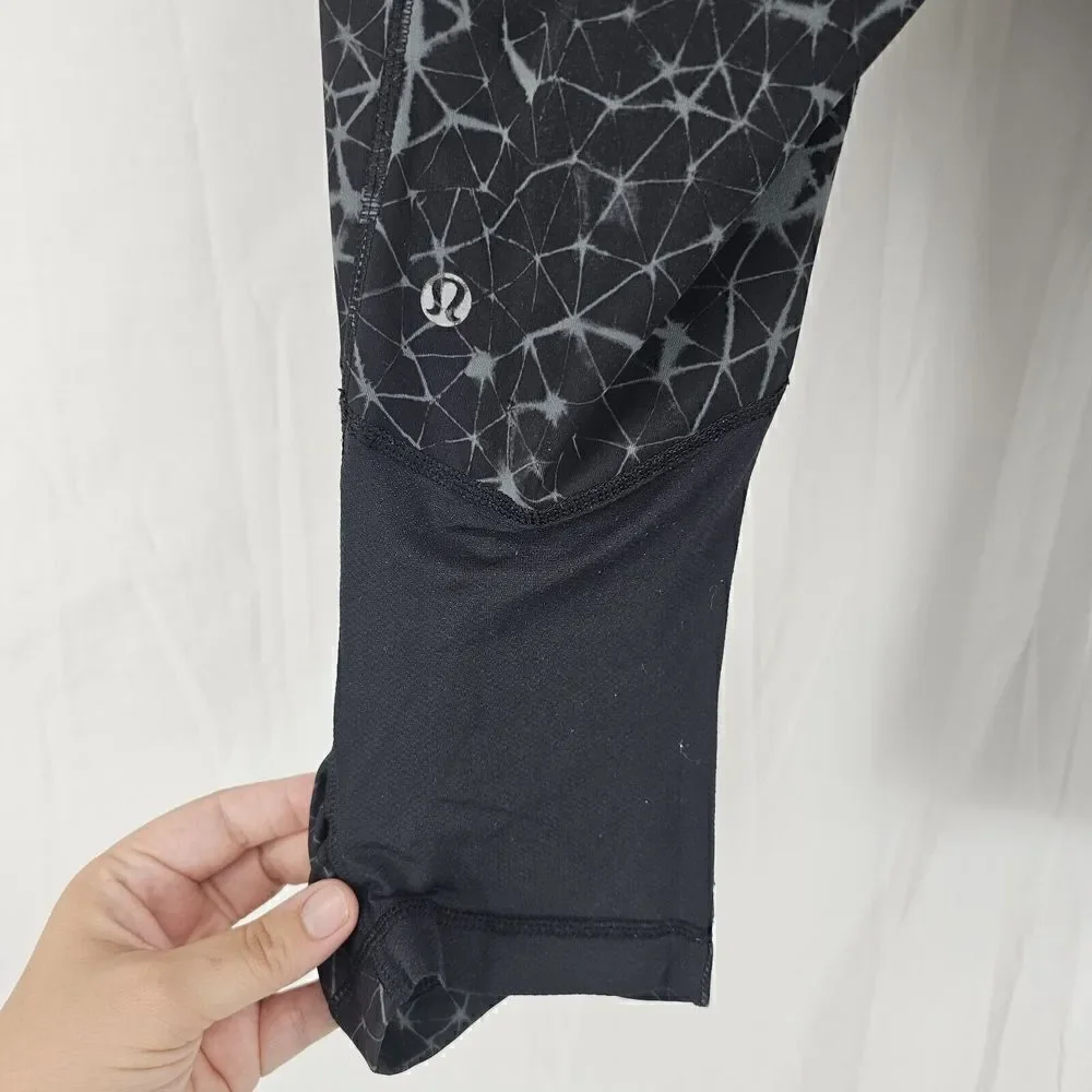 Lululemon Stash It Crop *Full-On LuxtremeStar Crushed Coal Black Size 8